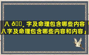 八 🕸 字及命理包含哪些内容「八字及命理包含哪些内容和内容」